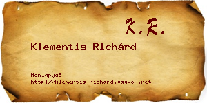 Klementis Richárd névjegykártya